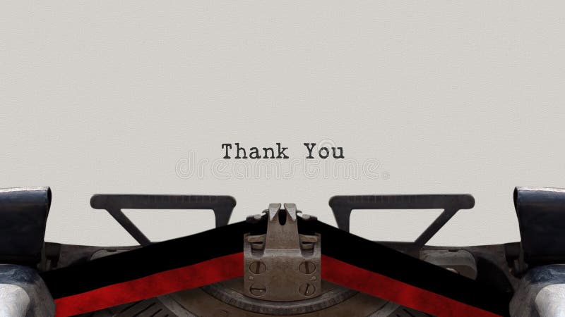 `Thank You` Text Written by Vintage Typewriter Stock Image - Image of