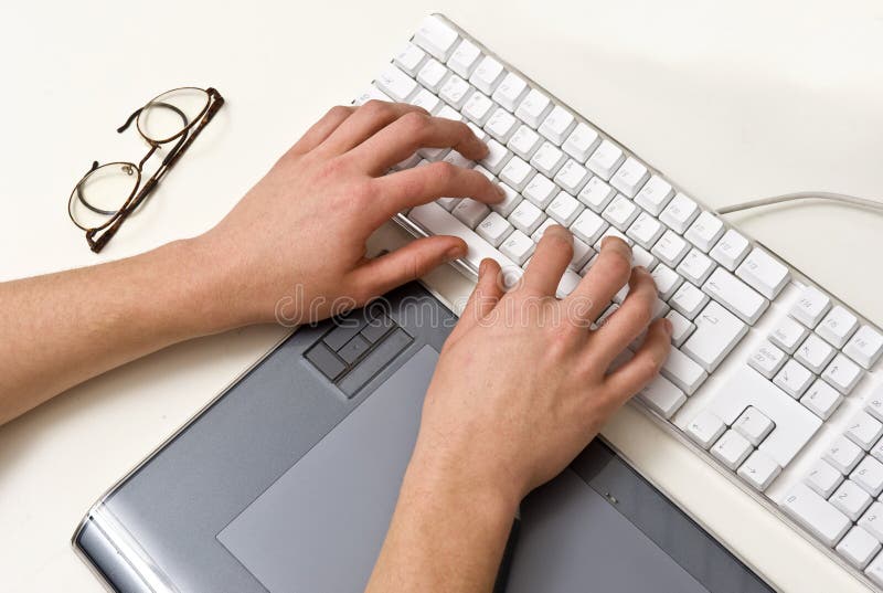 Typing Hands stock images