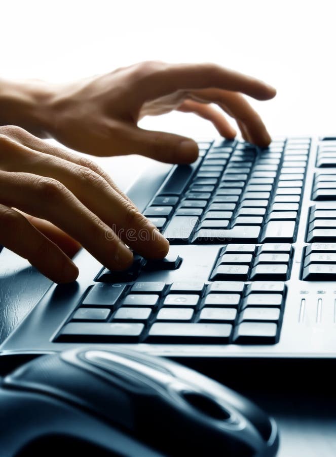 Typing on keyboard. Hand typing on pc keyboard Typing on keyboard. Hand typing on pc keyboard