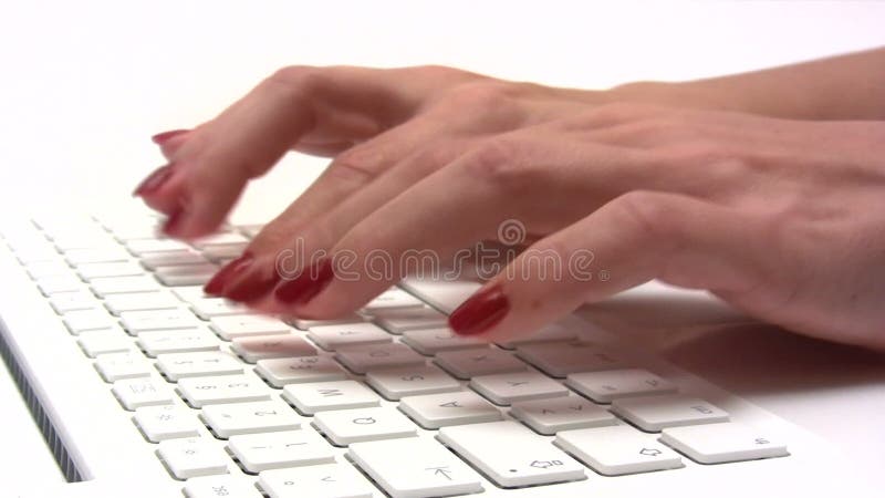 Typing on a White Computer Laptop