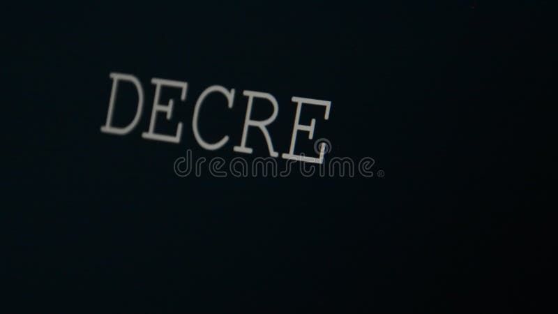Typing word decrease. Typing word on a black background, decrease. Decrease video