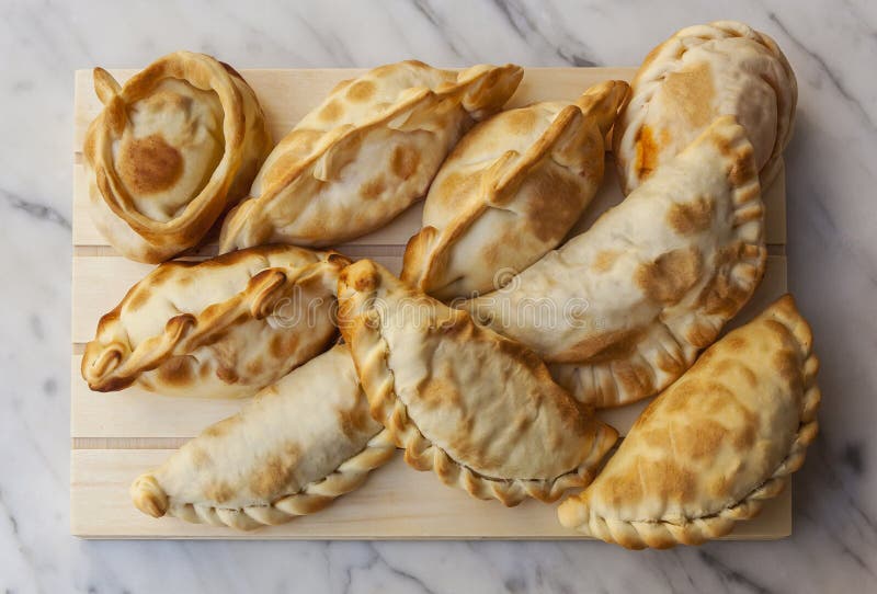Typische argentinische frittierte Empanadas stockbilder