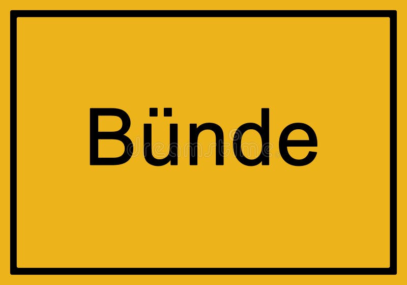 Typisches Deutsch gelbes Stadtzeichen bunde