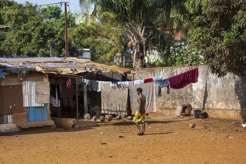 Typisk vy av africa West Cinea Capital City Conakry arkivbilder