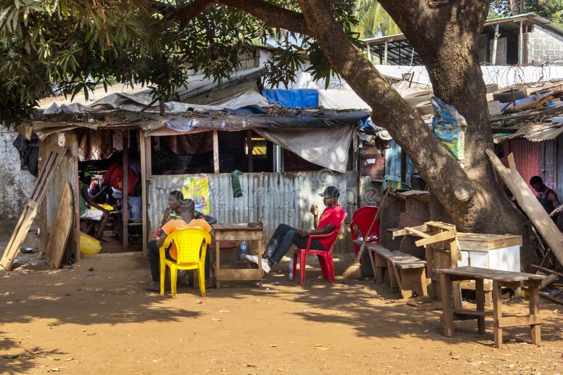 Typisk vy av africa West Cinea Capital City Conakry arkivbild