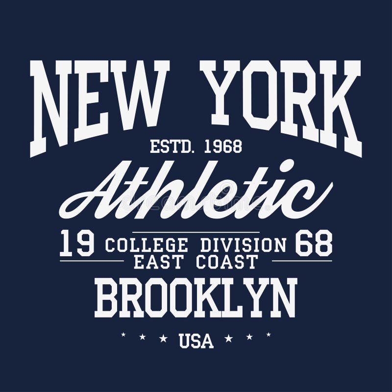 Typografie New York, Brooklyn, Ausweis für T-Shirt Druck Uniart-T-Shirt Grafiken lizenzfreie abbildung Typografie New York, Brooklyn, Ausweis für T-Shirt Druck Uniart-T-Shirt Grafiken lizenzfreie abbildung
