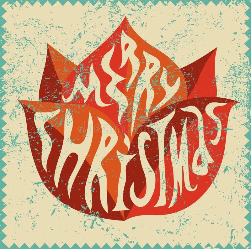 Typografisch de kaartontwerp van de Kerstmisgroet De vectorillustratie van Grunge stock illustratie Typografisch de kaartontwerp van de Kerstmisgroet De vectorillustratie van Grunge stock illustratie