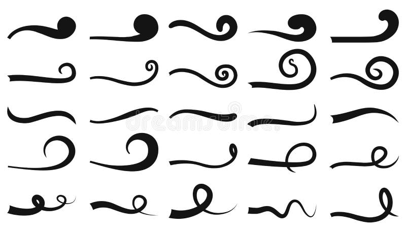 Swoosh And Swash Text Tails Vector Set Font Tail Swirls Typography Elements  For Decoration Stock Illustration - Download Image Now - iStock