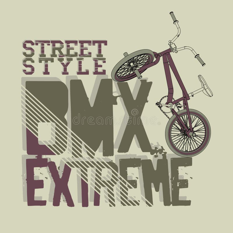 Typographie de vecteur d'équitation de BMX illustration stock Typographie de vecteur d'équitation de BMX illustration stock