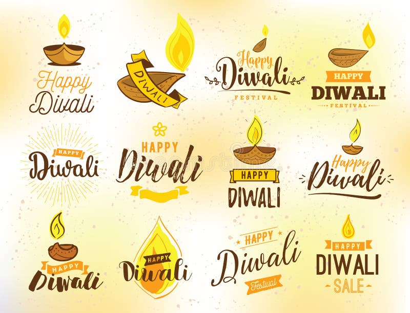 Typographie heureuse de Diwali