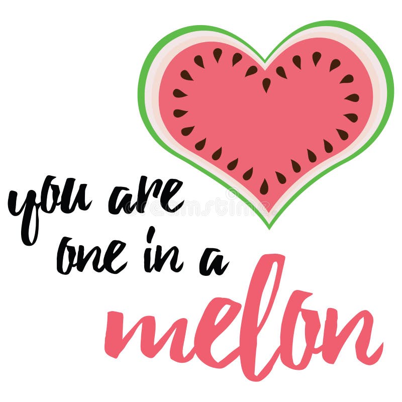 Download Typography Banner With Cute Watermelon. Stock Illustration ...