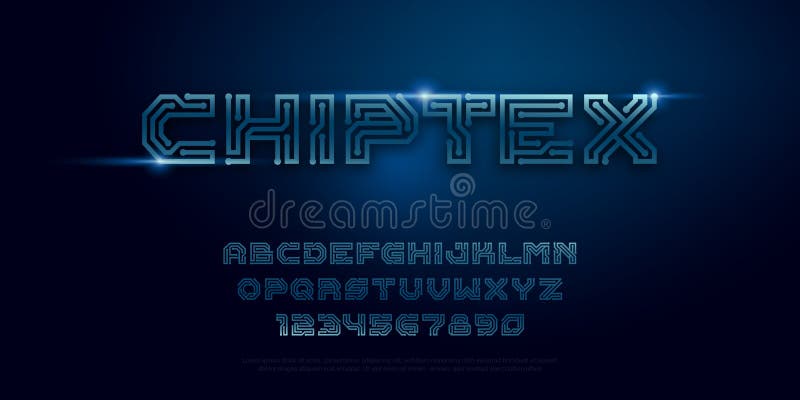 Typography digital chip design vector illustration vector illustration