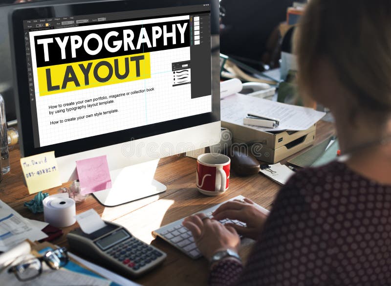 Typography Layout Responsive Design Creative Concept stock image