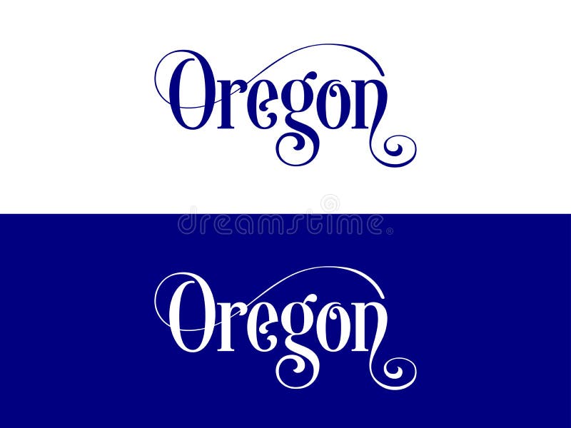 Typography of The USA Oregon States Handwritten Illustration on Official U.S. State Colors stock illustration Typography of The USA Oregon States Handwritten Illustration on Official U.S. State Colors stock illustration