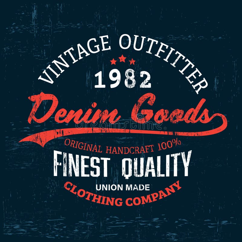 Typography Vintage Outfit Brand Logo Print for T-shirt. Retro ...