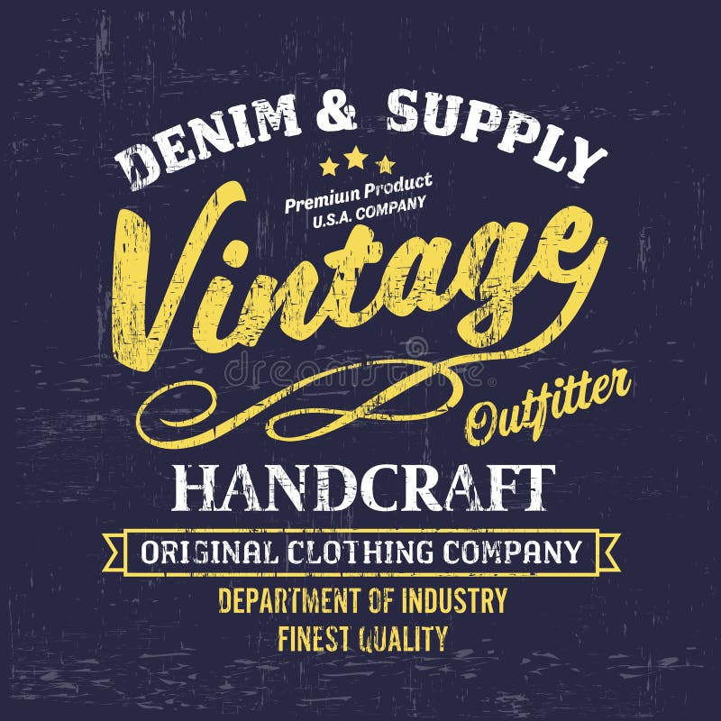 Typography Vintage Outfit Brand Logo Print for T-shirt. Retro ...