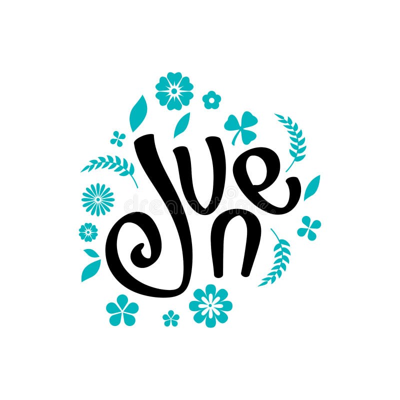 Typography of June Text Message for Congratulation or Greeting