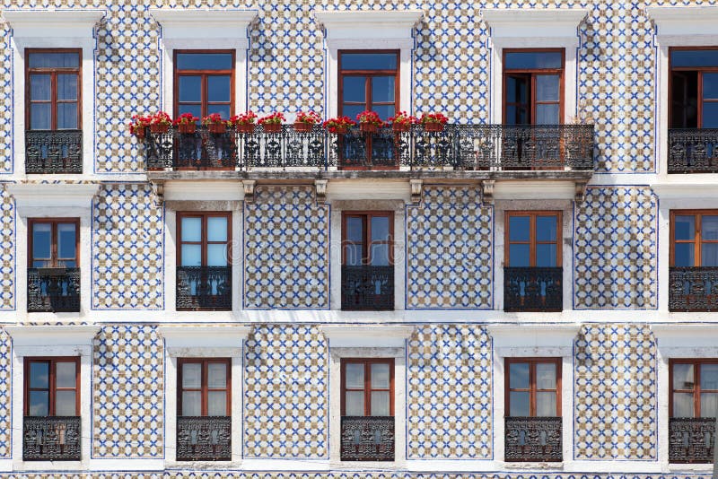 Traditional building in Lisbon, Portugal, with old decorative tiles. Traditional building in Lisbon, Portugal, with old decorative tiles