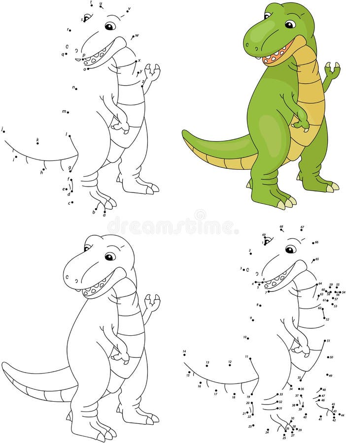Tyrannosaur Dos Desenhos Animados Ilustração Do Vetor Ponto Para