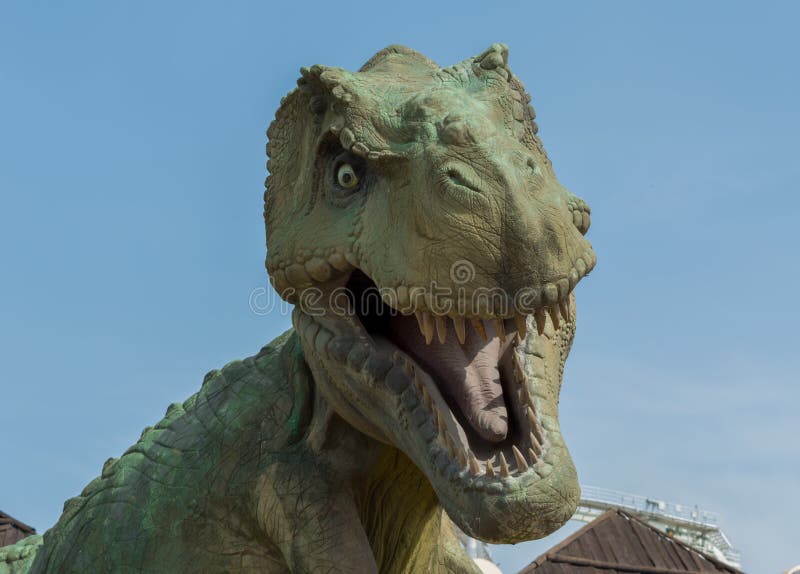 Dinosaur realistic-tyrannosaurus rex angry at the park