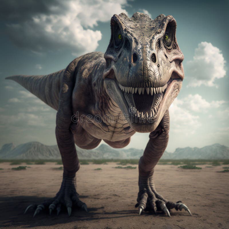 Tyrannosaurus Rex Dinosaur. Generative AI Stock Illustration