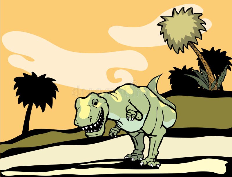 Tyrannosaurus Rex en naturaleza. ilustración del vector Tyrannosaurus Rex en naturaleza. ilustración del vector