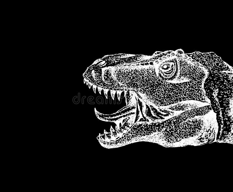 Editable vector hand drawing illustration of Tyranosaurus Rex or T