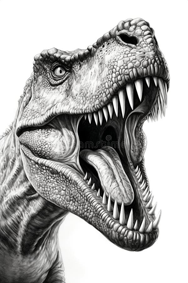 T Rex Dinosaur Dinosaur Drawing Pencil Sketch Stock Vector  Illustration  of background death 77045769
