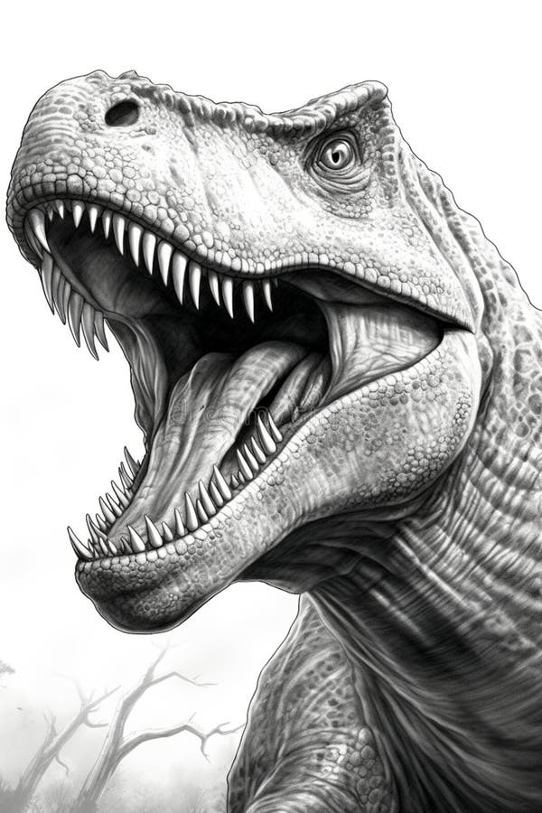 Tyrannosaurus Rex Trex. Estilo De Desenho De Lápis De Dinossauro