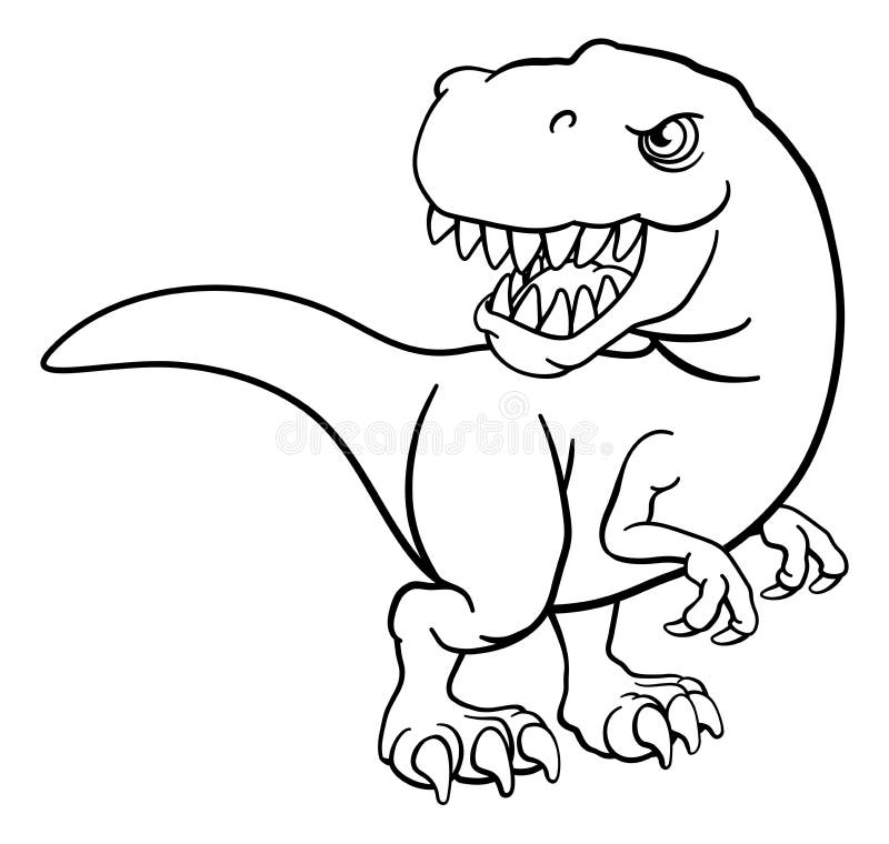 Tyrannosaurus rex dinosaur cartoon character 6034394 Vector Art at