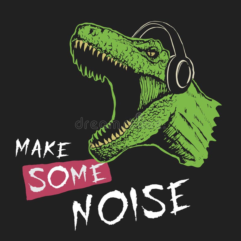 Tyranozaura fan muzyki ilustracji Tyranozaura fan muzyki ilustracji