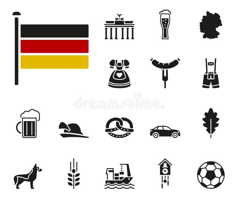 Tysklandsymbolsuppsättning stock illustrationer Tysklandsymbolsuppsättning stock illustrationer