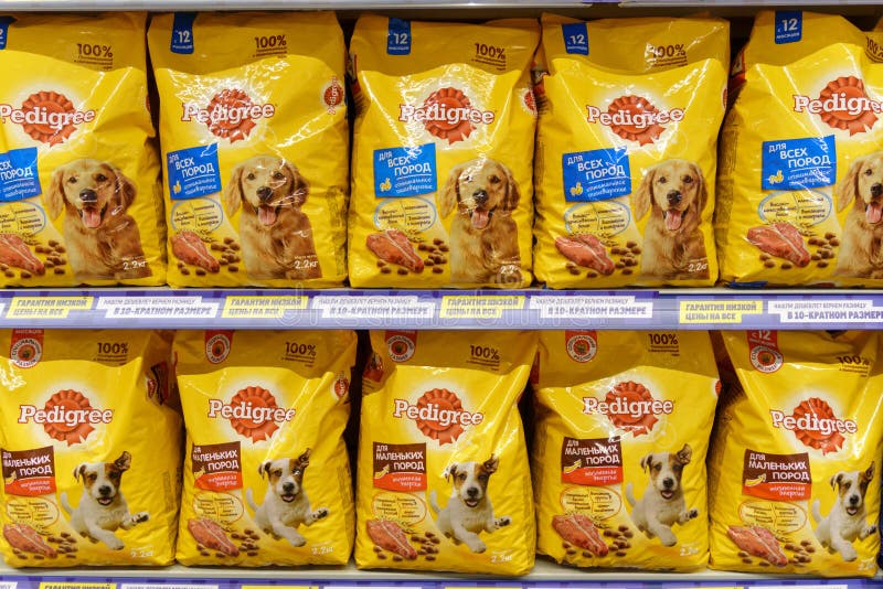 Tyumen, Russia-June 30, 2022: Pedigree Dog Food. Pedigree Petfoods is a subsidiary of Mars, Incorporated. Buying in a. Tyumen, Russia-June 30, 2022: Dog food