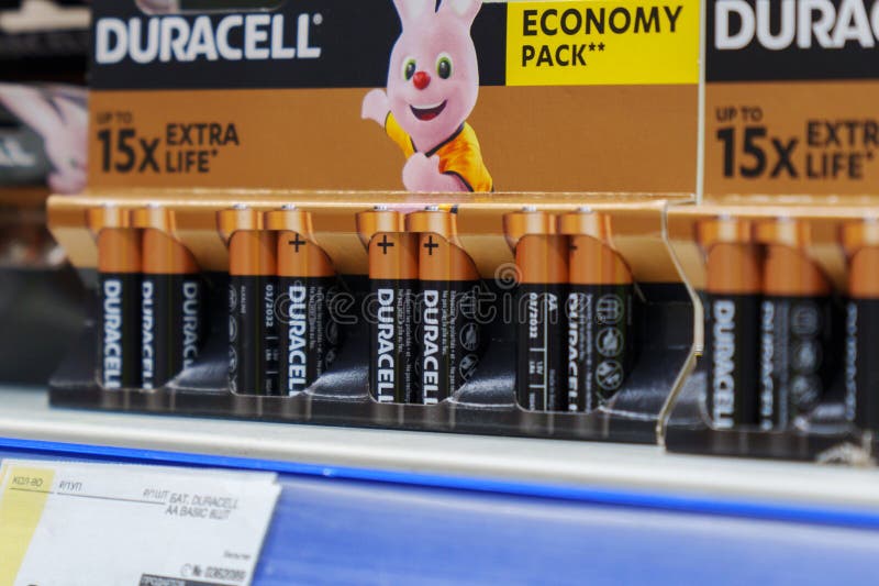 Tyumen, Russia-November 04, 2023: Duracell disposable batteries. Batteries of different sizes in promotion blister packs