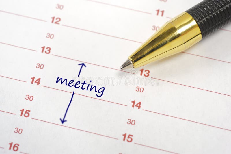 Data da reunião fotos de stock