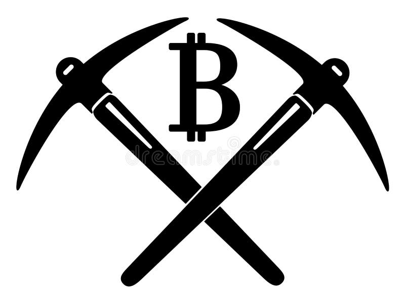Târnăcop și bitcoin royalty free illustration