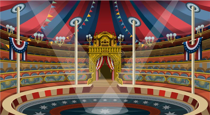 Tältet för cirkuskarnevalbanret inviterar nöjesfältvektorn Illustratio