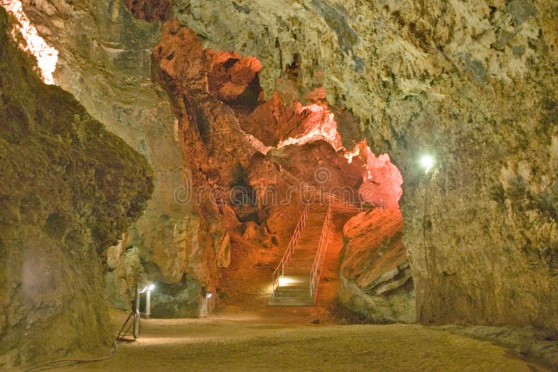 Tända grottor av vaggan av mänskligheten, en världsarv i Gauteng Province, Sydafrika, platsen av 2 8 miljon åriga ea