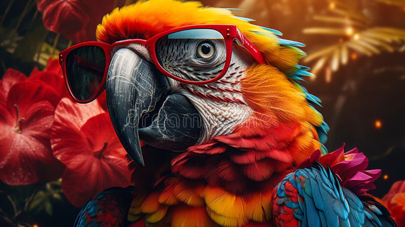 Imagine a stylish parrot in a leather bomber jacket, accessorized with aviator sunglasses and a silk scarf. Amidst a backdrop of tropical foliage, it exudes adventurous style and tropical flair. The vibe: bold and free-spirited AI generated. Imagine a stylish parrot in a leather bomber jacket, accessorized with aviator sunglasses and a silk scarf. Amidst a backdrop of tropical foliage, it exudes adventurous style and tropical flair. The vibe: bold and free-spirited AI generated