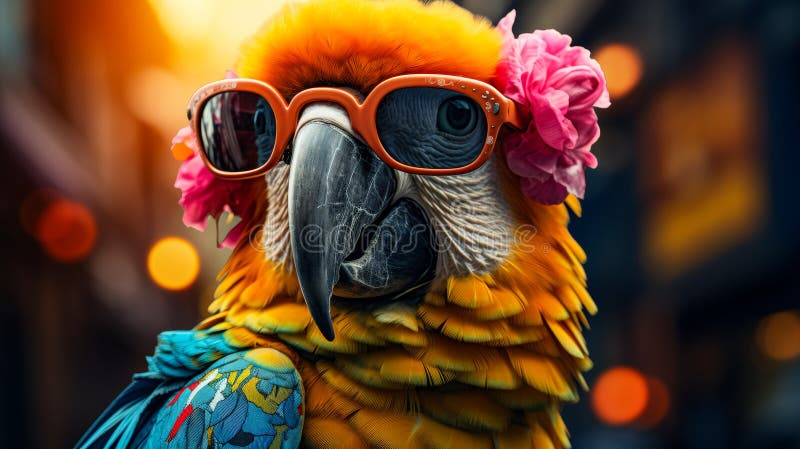 Imagine a stylish parrot in a leather bomber jacket, accessorized with aviator sunglasses and a silk scarf. Amidst a backdrop of tropical foliage, it exudes adventurous style and tropical flair. The vibe: bold and free-spirited AI generated. Imagine a stylish parrot in a leather bomber jacket, accessorized with aviator sunglasses and a silk scarf. Amidst a backdrop of tropical foliage, it exudes adventurous style and tropical flair. The vibe: bold and free-spirited AI generated