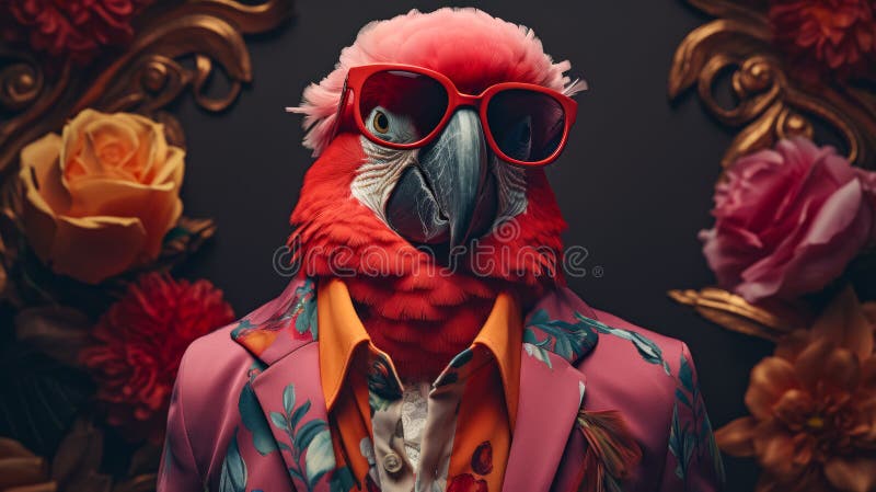 Imagine a stylish parrot in a leather bomber jacket, accessorized with aviator sunglasses and a silk scarf. Amidst a backdrop of tropical foliage, it exudes adventurous style and tropical flair. The vibe: bold and free-spirited AI generated. Imagine a stylish parrot in a leather bomber jacket, accessorized with aviator sunglasses and a silk scarf. Amidst a backdrop of tropical foliage, it exudes adventurous style and tropical flair. The vibe: bold and free-spirited AI generated