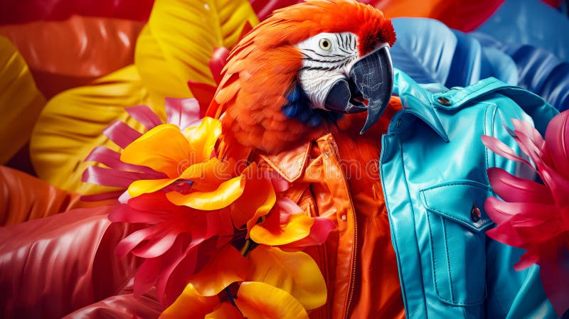 Imagine a stylish parrot in a leather bomber jacket, accessorized with aviator sunglasses and a silk scarf. Amidst a backdrop of tropical foliage, it exudes adventurous style and tropical flair. The vibe: bold and free-spirited AI generated. Imagine a stylish parrot in a leather bomber jacket, accessorized with aviator sunglasses and a silk scarf. Amidst a backdrop of tropical foliage, it exudes adventurous style and tropical flair. The vibe: bold and free-spirited AI generated