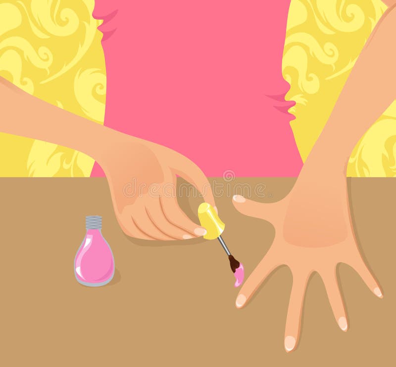 Tät manicure upp stock illustrationer