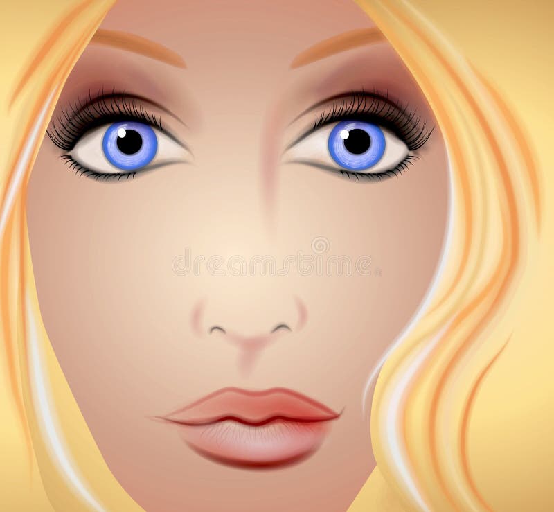 Tät med textsidan upp kvinna för blondin vektor illustrationer