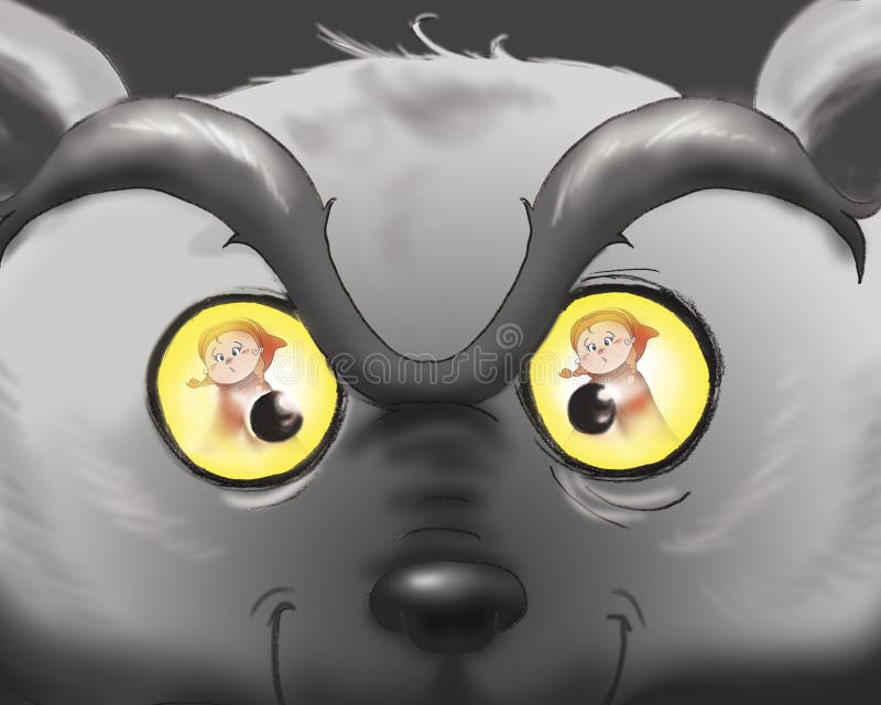 Tät övre wolf för bad vektor illustrationer