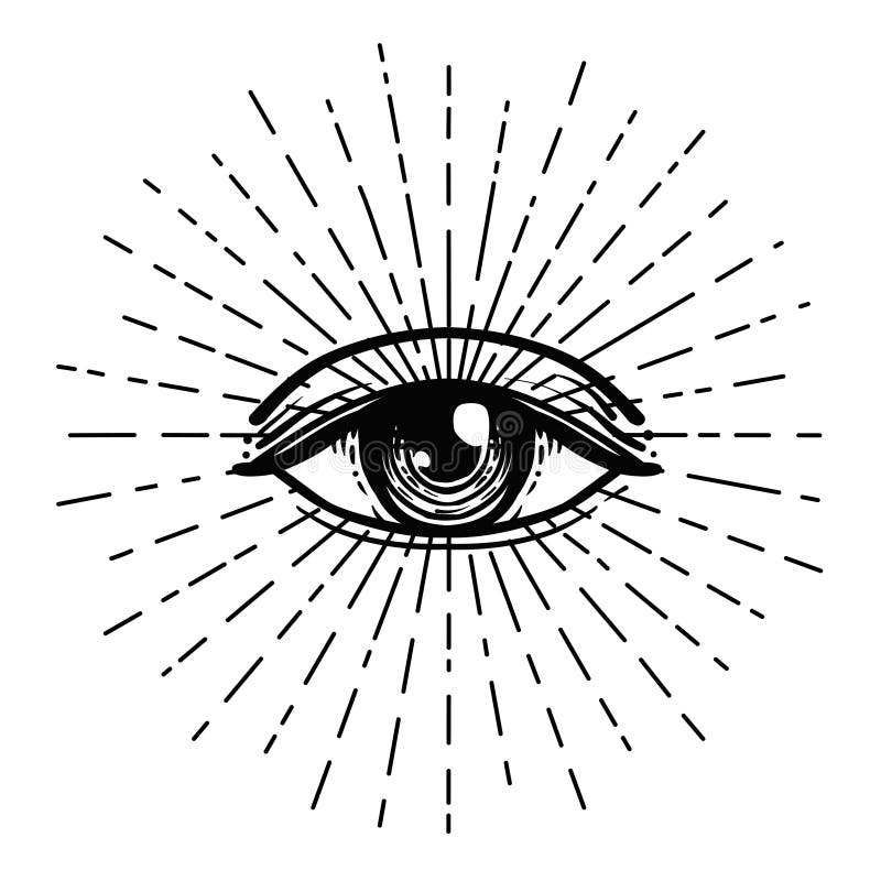 Tätowierungs-Blitz Auge von Providence Freimaurersymbol Alles sehende Auge lizenzfreie abbildung Tätowierungs-Blitz Auge von Providence Freimaurersymbol Alles sehende Auge lizenzfreie abbildung