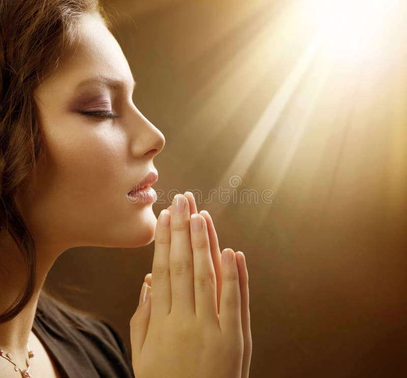 Portrait of a Young Woman Praying. Portrait of a Young Woman Praying