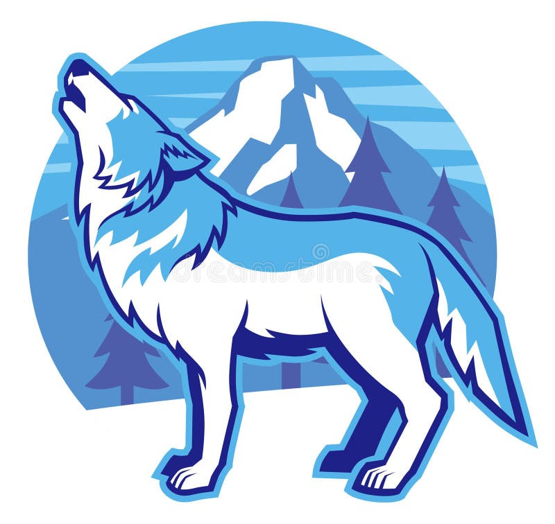 Tätt tjuta upp wolf vektor illustrationer