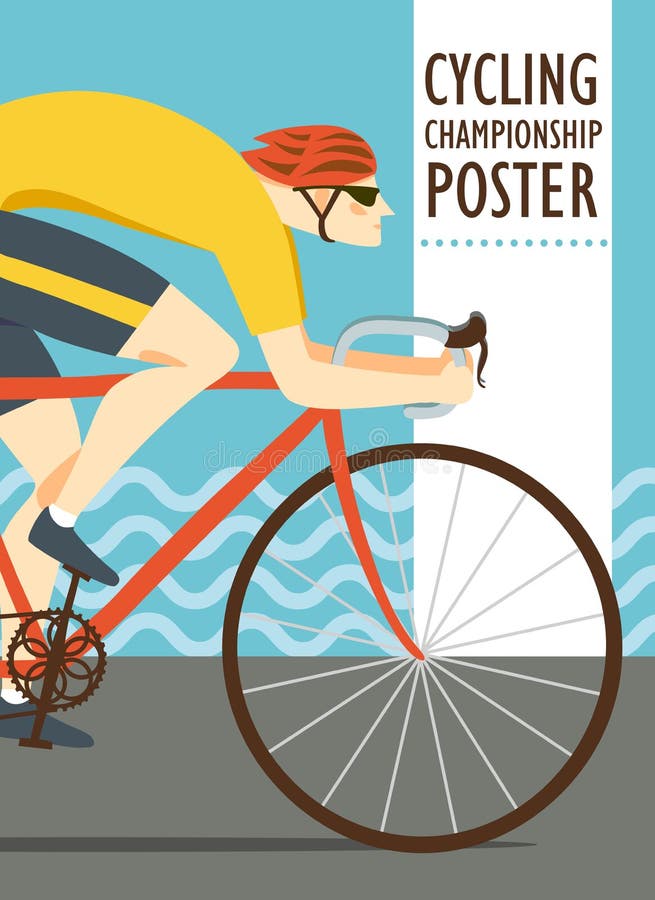 Tävlings- cyklistvitageaffisch vektor illustrationer Tävlings- cyklistvitageaffisch vektor illustrationer