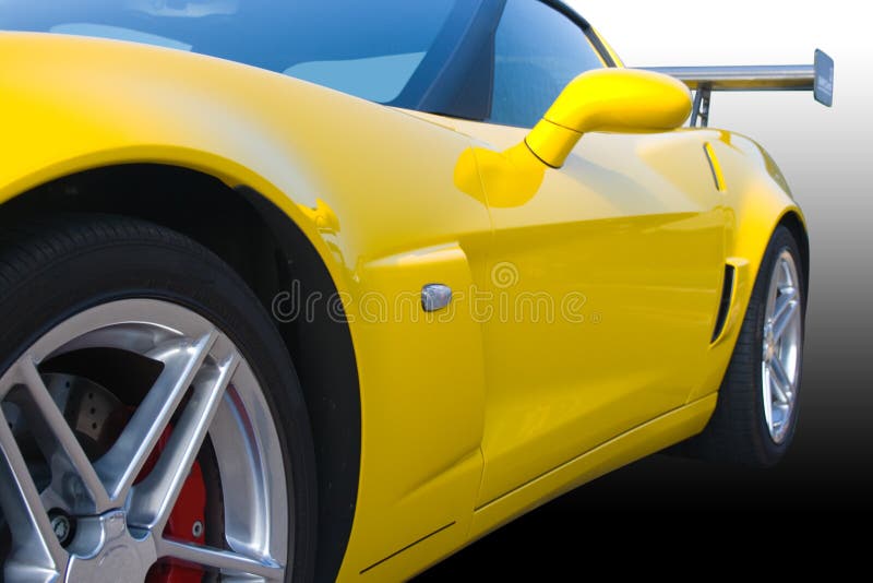 Tävlings- yellow för amerikansk ljus bil royaltyfria bilder